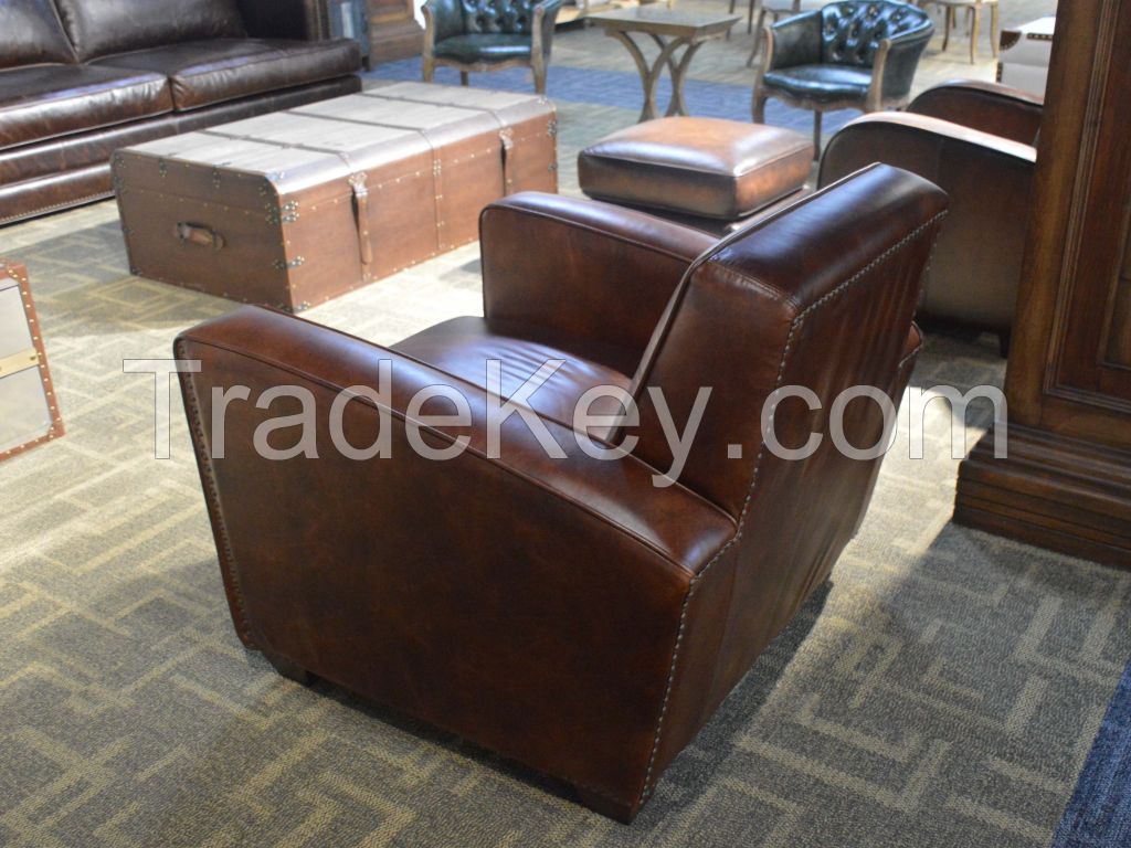 Living Room Sofa/European Living Room Leather Sofa,Real Leather Singel Seat Sofa