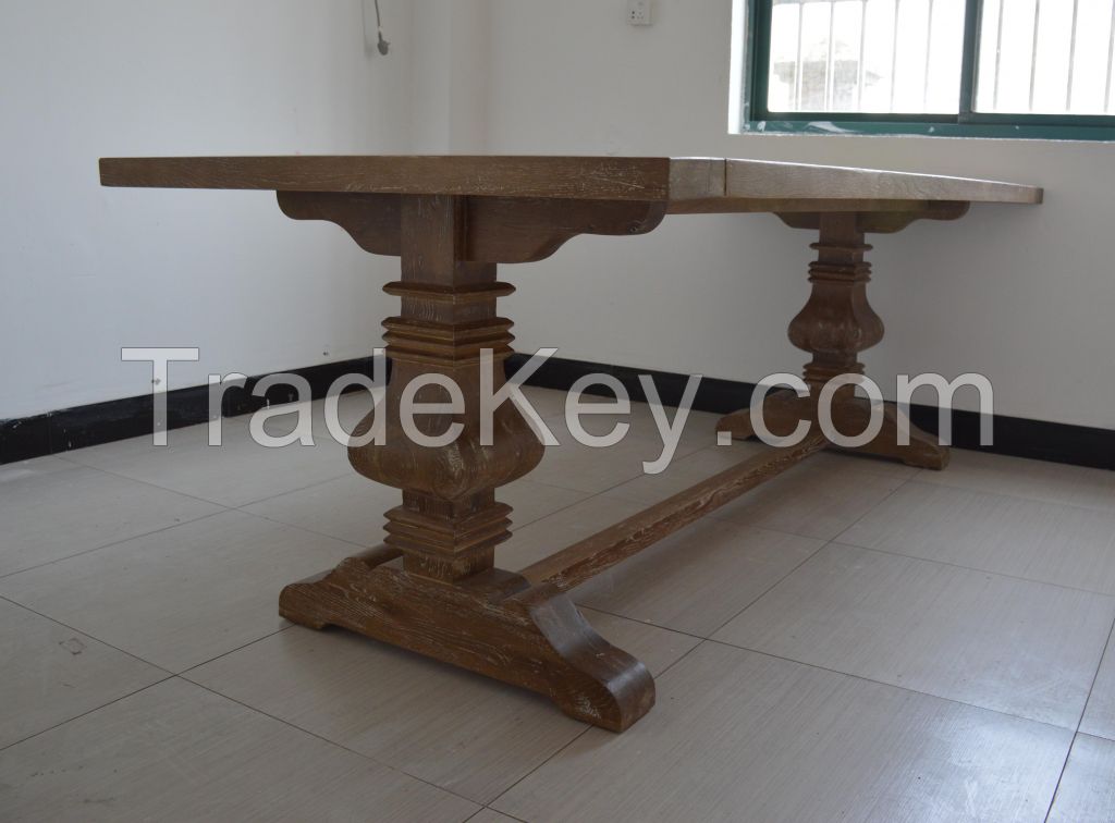 US country style solid wood vintage living room furniture dining table