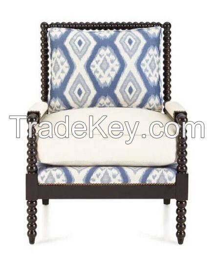 High quality wood antique arm chair hotel furniture upholstered leisure chair