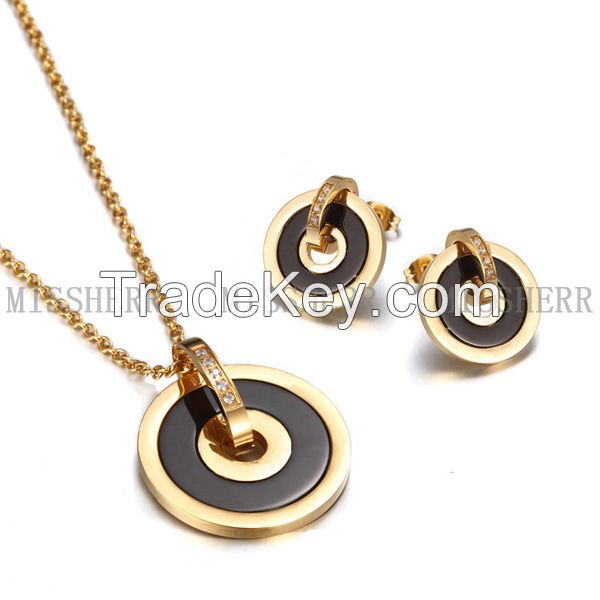 High quality statement necklace Gold Circle pendant jewelry