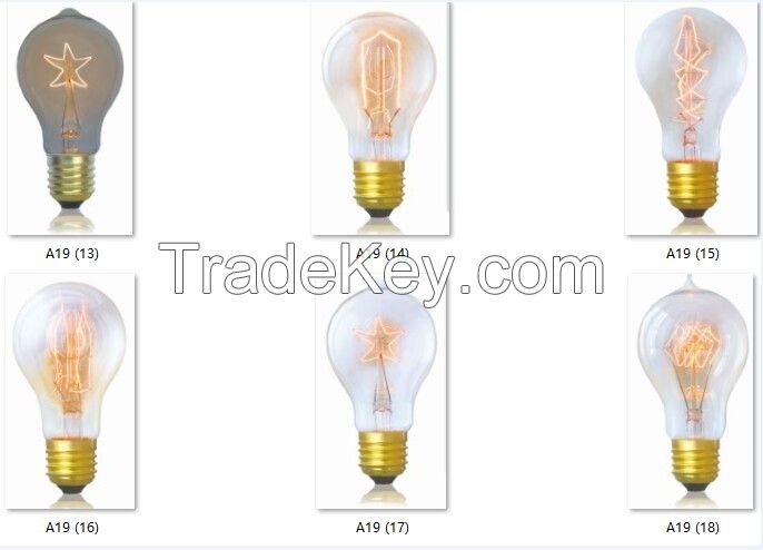 china high quality wholesale Edison light bulbs A19 A60 fliament lamp product base E26 E27 B22 incandescent light bulbs