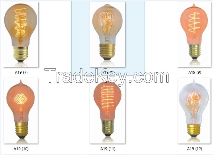 china high quality wholesale Edison light bulbs A19 A60 fliament lamp product base E26 E27 B22 incandescent light bulbs