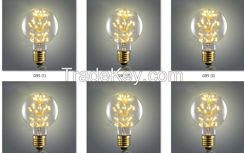 China factory nostulgic LED light bulbs Decorative Vintage Antique Led Bulbs ST58 Edison Bulbs E27 110V-130V 3w