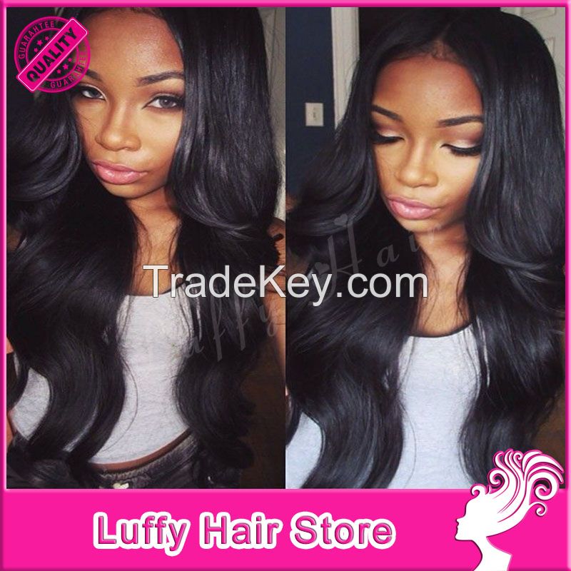 Virgin Human Hair Beyonce Body Wave Unprocessed U Part Wig Brazilian Middle 2*4 U Opening Part Glueless Wigs With Bangs For Black Women