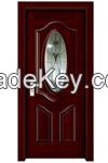 Good quality Turkey design interior red glass soild wooden door made in China