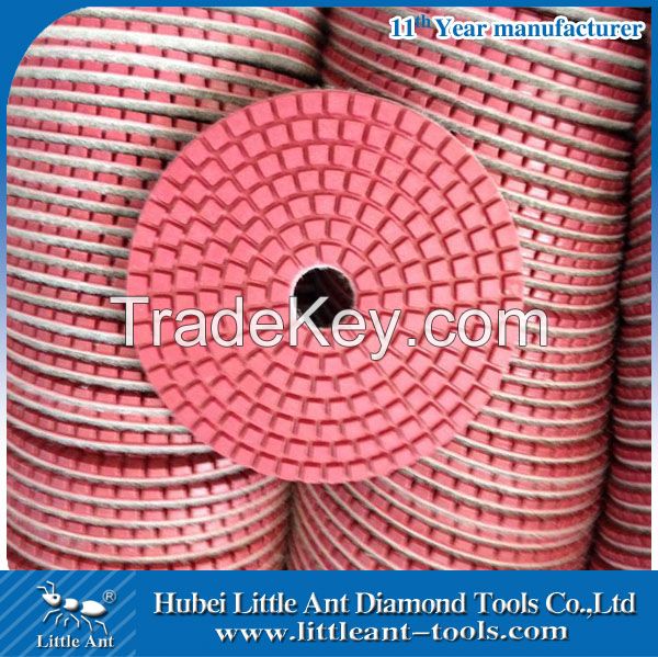 4" 400 grit diamond red pad for stone polishing machinery