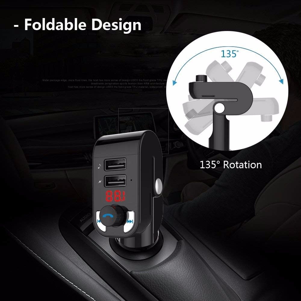 Unique Design Bluetooth Car FM Transmitter Music Modulator Car Kit Hands Free Call With U Disk /TF Card