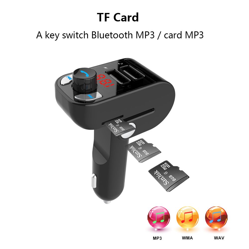 Unique Design Bluetooth Car FM Transmitter Music Modulator Car Kit Hands Free Call With U Disk /TF Card