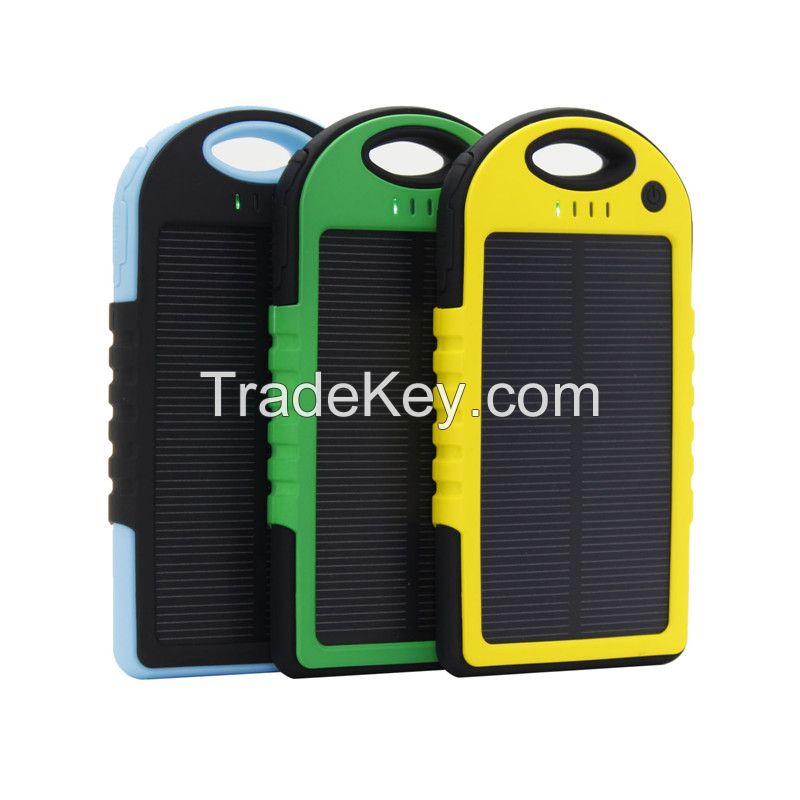 New products for 2015 solar power bank 5000mAh portable solar panel solar charger