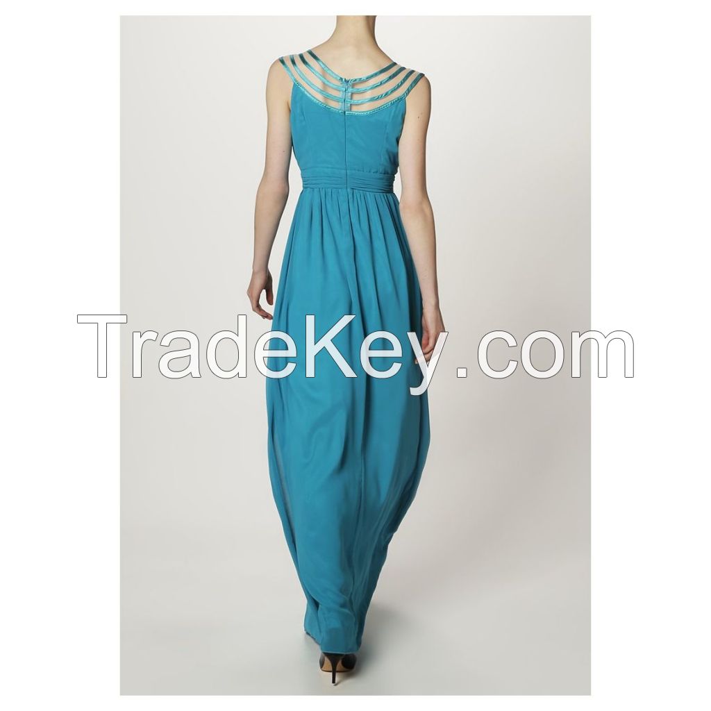 Elegant evening dress with Biesen falten on the front yoke, made from