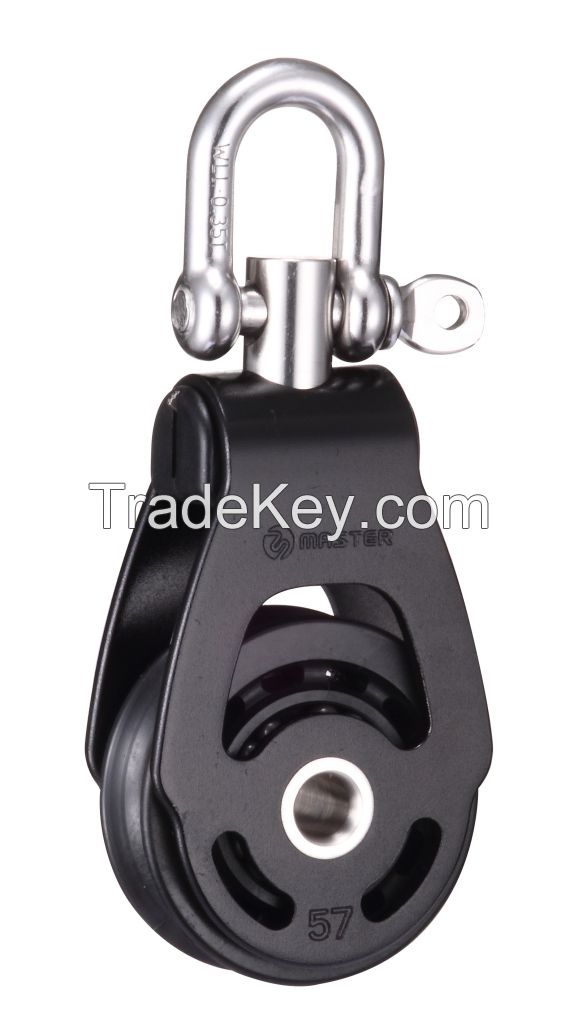 57mm Aluminum Single/Swivel Ball Bearing Sailing Block