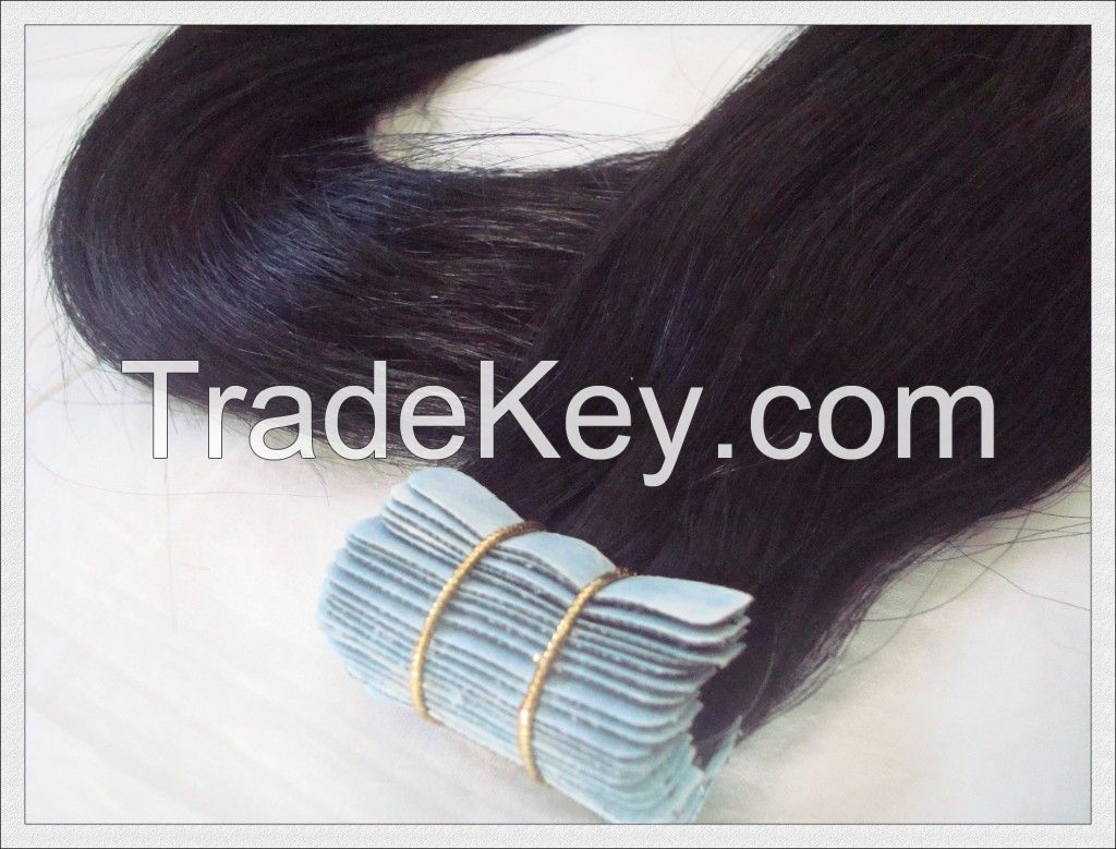 Virgin brazilian hair skin weft tape hair extension