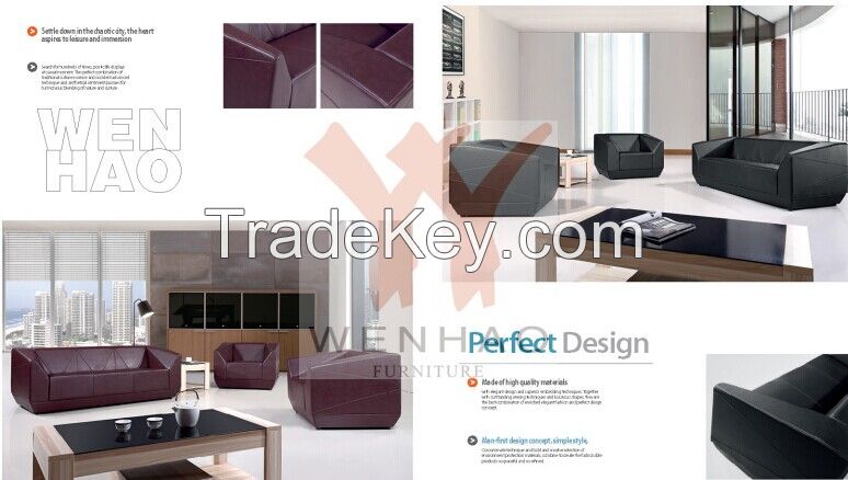 modern style office furniture genuine leather office sofa