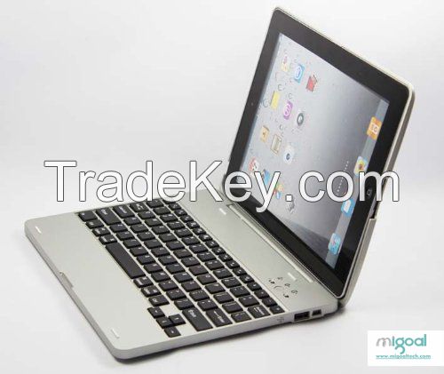 wireless bluetooth ultra thin keyboard cover and power bank for iPad 3