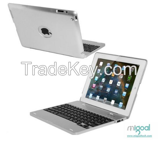 wireless bluetooth ultra thin keyboard cover and power bank for iPad 3