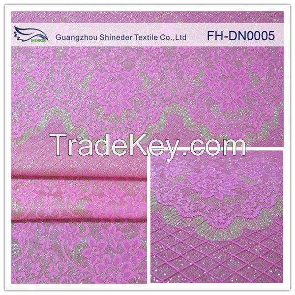 Shineder French lace fabric African lace fabrics guipure lace fabric 100% composite nylon lace fabric for garment FH-DN0005