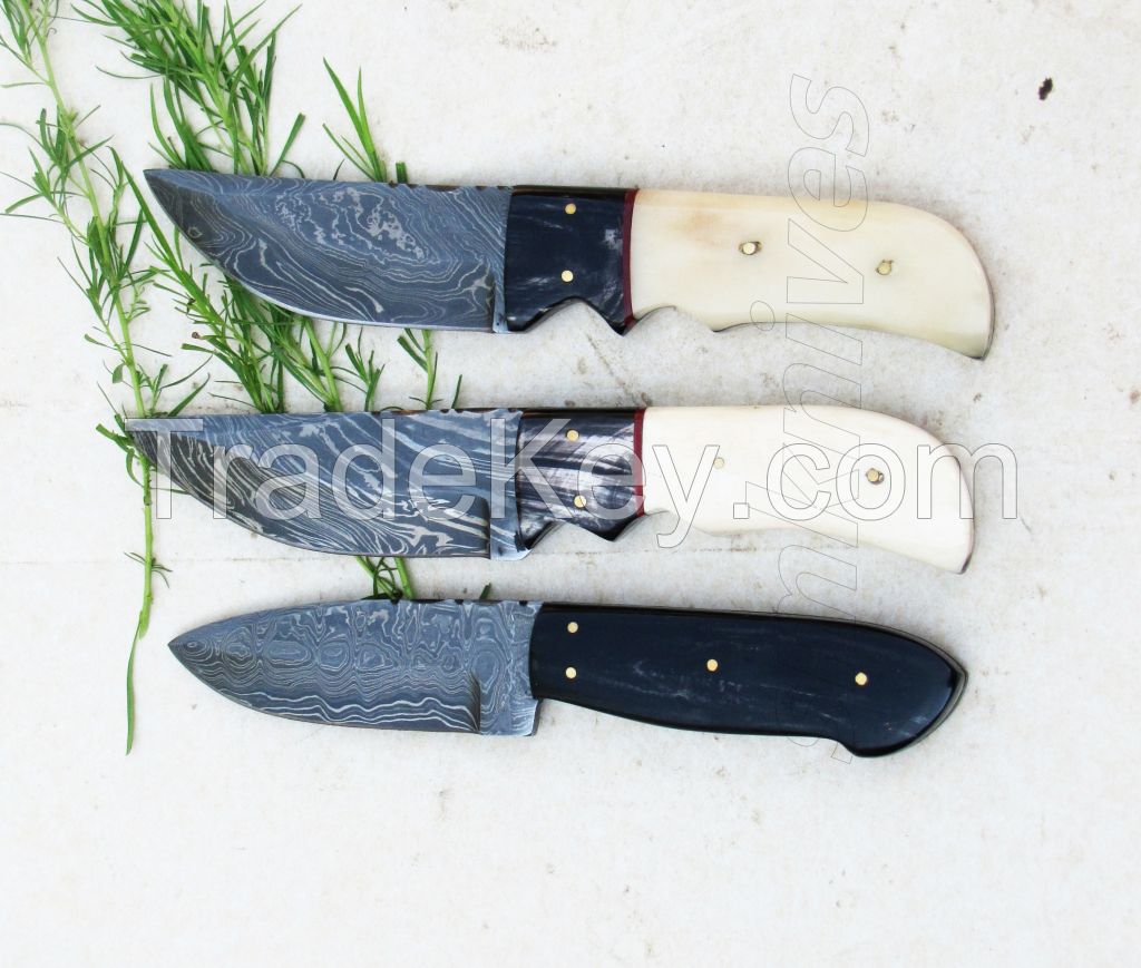 Damascus Hunting Knives lot of 3 