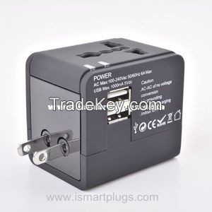 Universal Travel Power Adapter Plug Charger With 2 Port 2.1A USB for Cell Phone TQ608-2