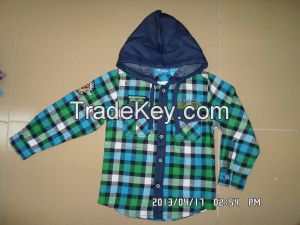 spring/autumn kids wear boy&#039;s long sleeve shirt with hood