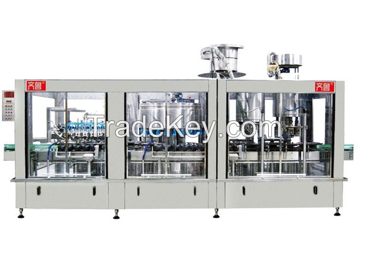 Bottle Washing, Filling, Capping, Sealing Four Line Packaging Machiner