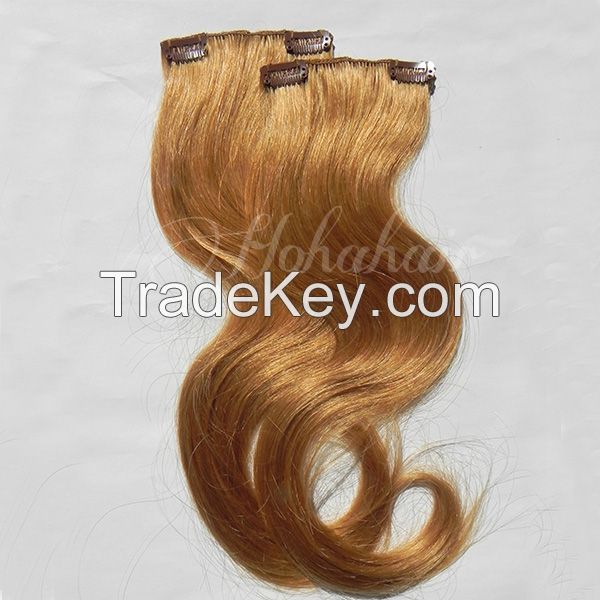 Factory Outlet Premium Quality Fine Human Hair Clip in Hair