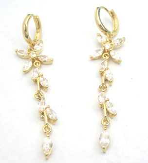 18K gold plated CZ earrngs