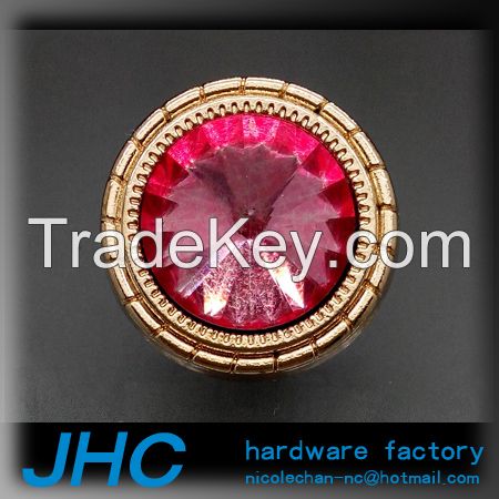 Pink rhinestone jeans button