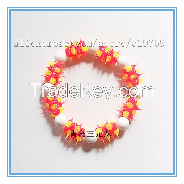 silicone spike beaded bracelet rainbow bracelet