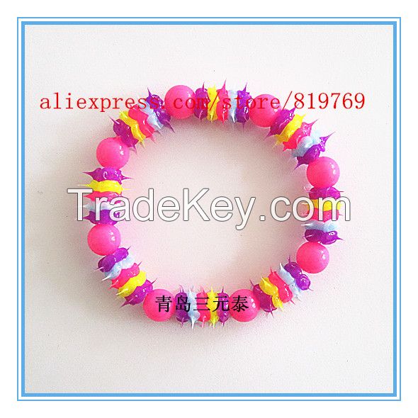 silicone spike beaded bracelet rainbow bracelet