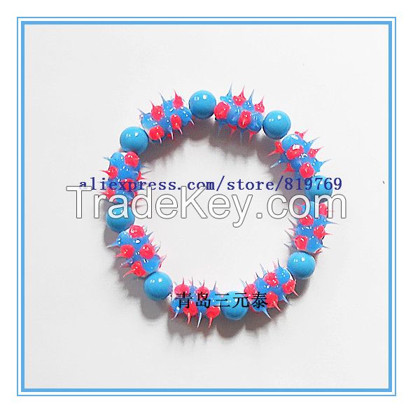 silicone spike beaded bracelet rainbow bracelet