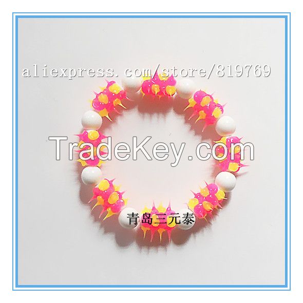 silicone spike beaded bracelet rainbow bracelet