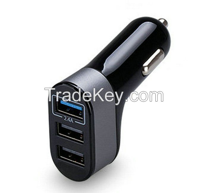 Triple USB Car Charger with 5.1A, Quick Charge