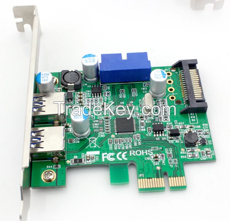 2 Port USB 3.0 PCI-Express Card Adapter Converter / Motherboard 20P 20 pin Connector