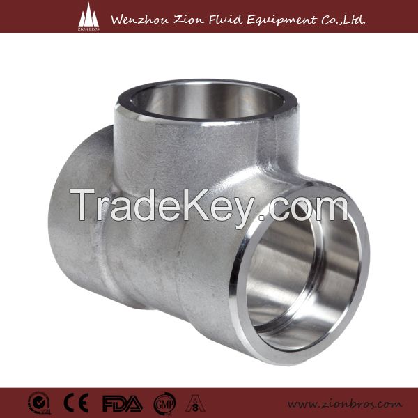 stainless steel high pressure socket weld tee