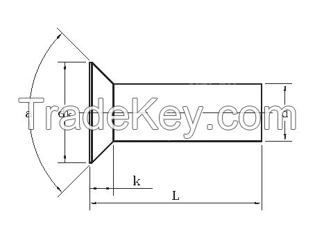 316/A4 Countersunk head solid rivets