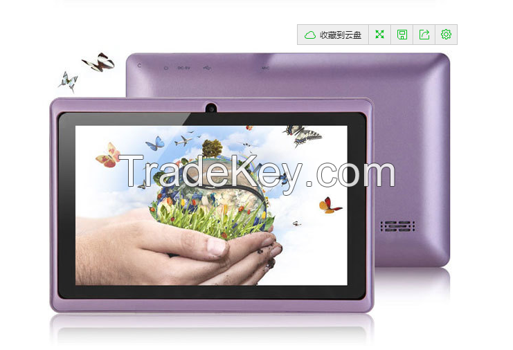 tablet pc with Cheapest price, Allwinner A23 Q88 7 inch tablet PC with large battery 3000mAh