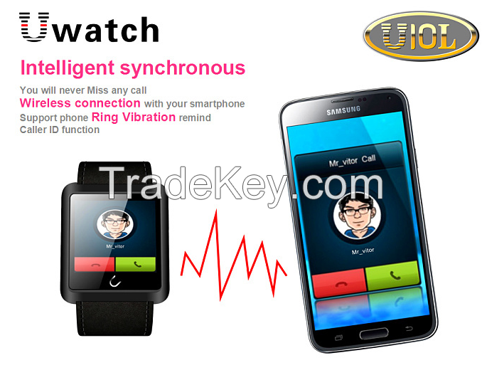 2015 Newest coming Capacitive Touch Screens U10L smart watch phone Compatible with IOS