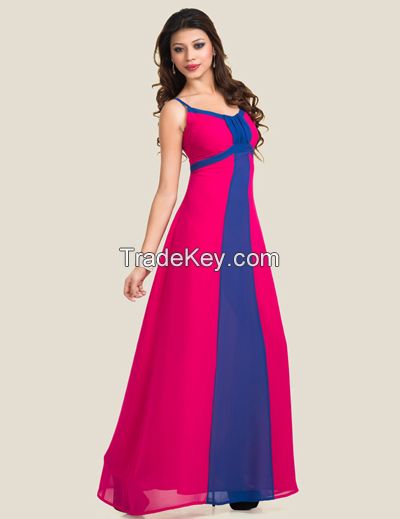 FUSHIA &amp; BLUE GGT LONG DRESS