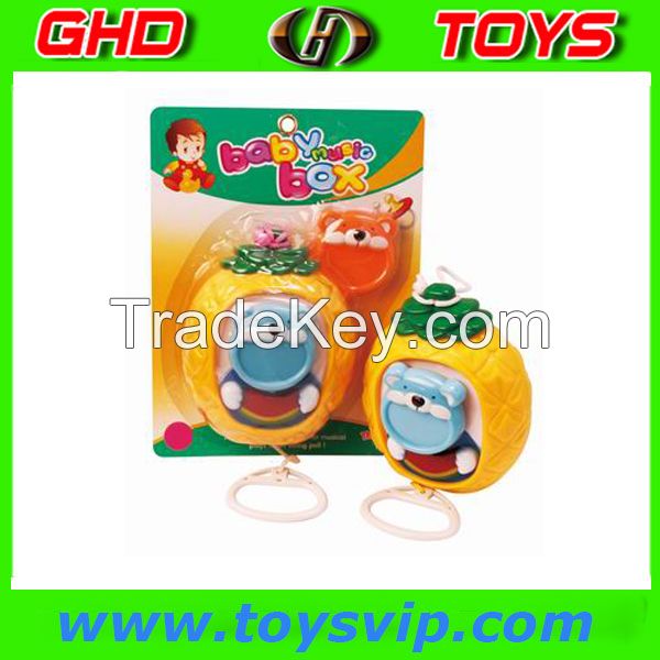 Hot selling Baby Pull String Bell With Music Toy Plastic Cartoon Bell Toy 