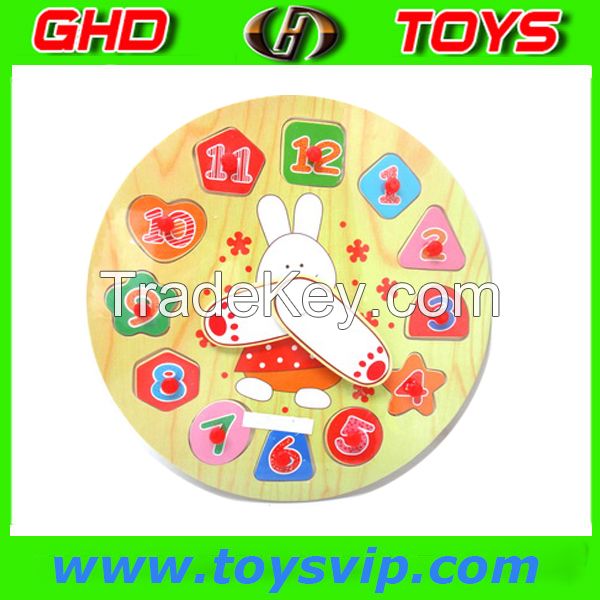 Rround Rabbit Clock Wooden  puzzle game