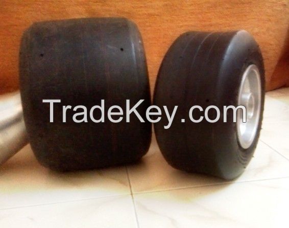 Go kart tire and rims for racing cars.