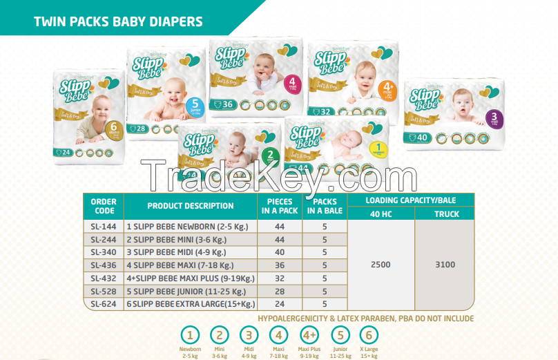 SLIPP BEBE BABY DIAPERS