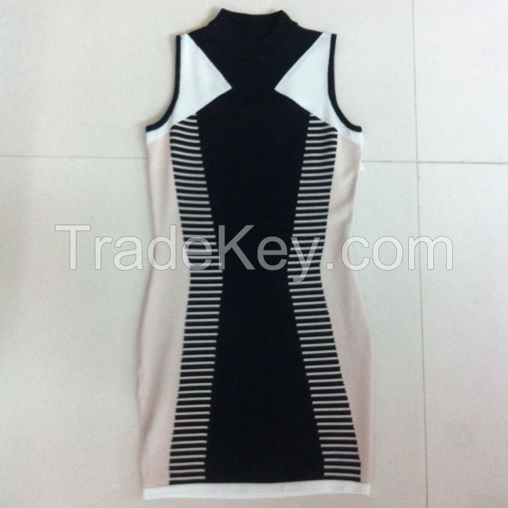 Women's Viscose/Nylon Sleeveless Close-fitting Dress