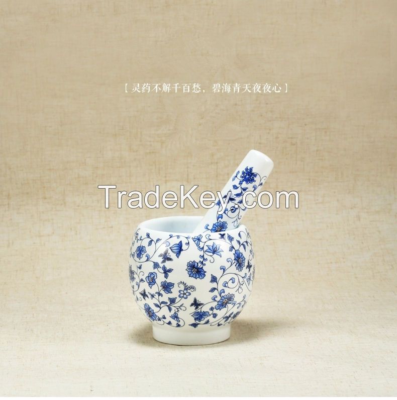 Porcelain Glazed Mortar and Pestle