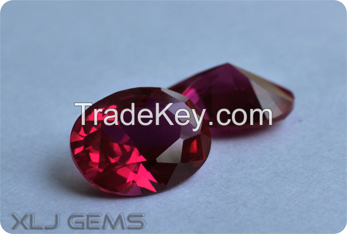 Hot sale Oval Shape Loose Synthetic Corundum/Ruby Wholesaler