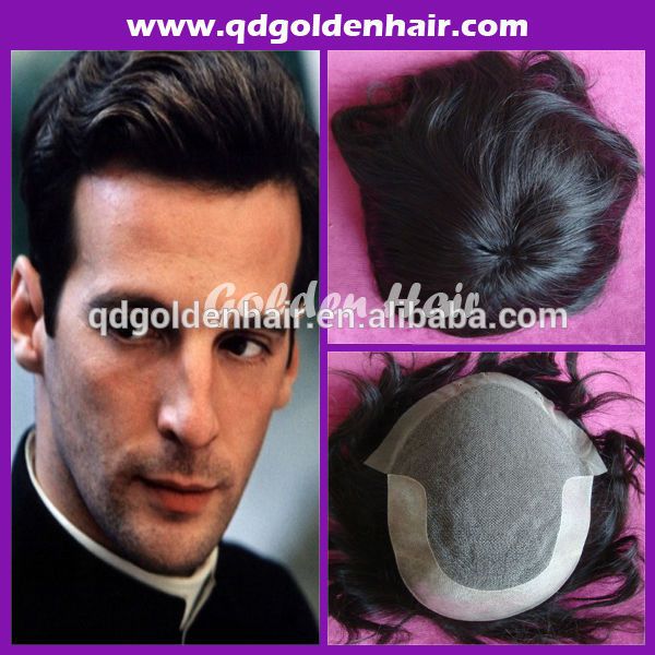 Golden Hair 5 A Grade High Quality Huaman Hair Toupee