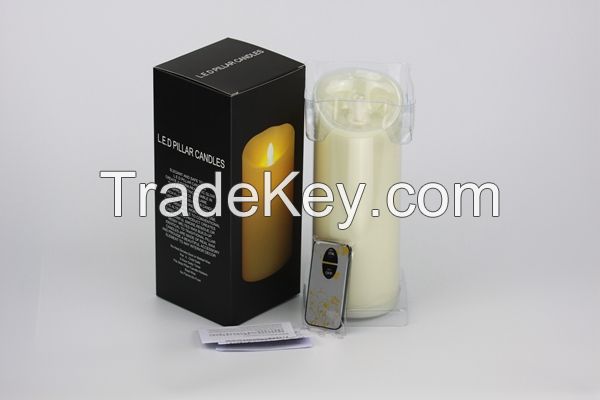 Led pillar candle,Wax flickering led pillar candles,Led Luminaire Candle 