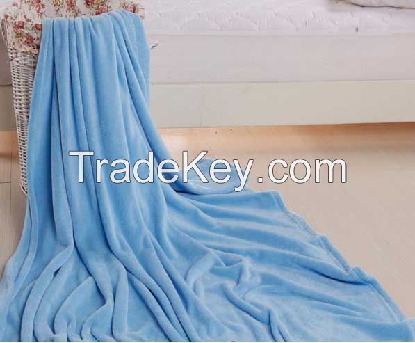 solid coral fleece blanket