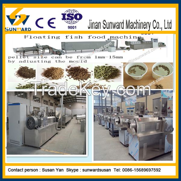 high quality Extruded  floating fish feed machine 