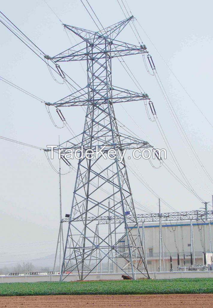 high voltage power transmission tower